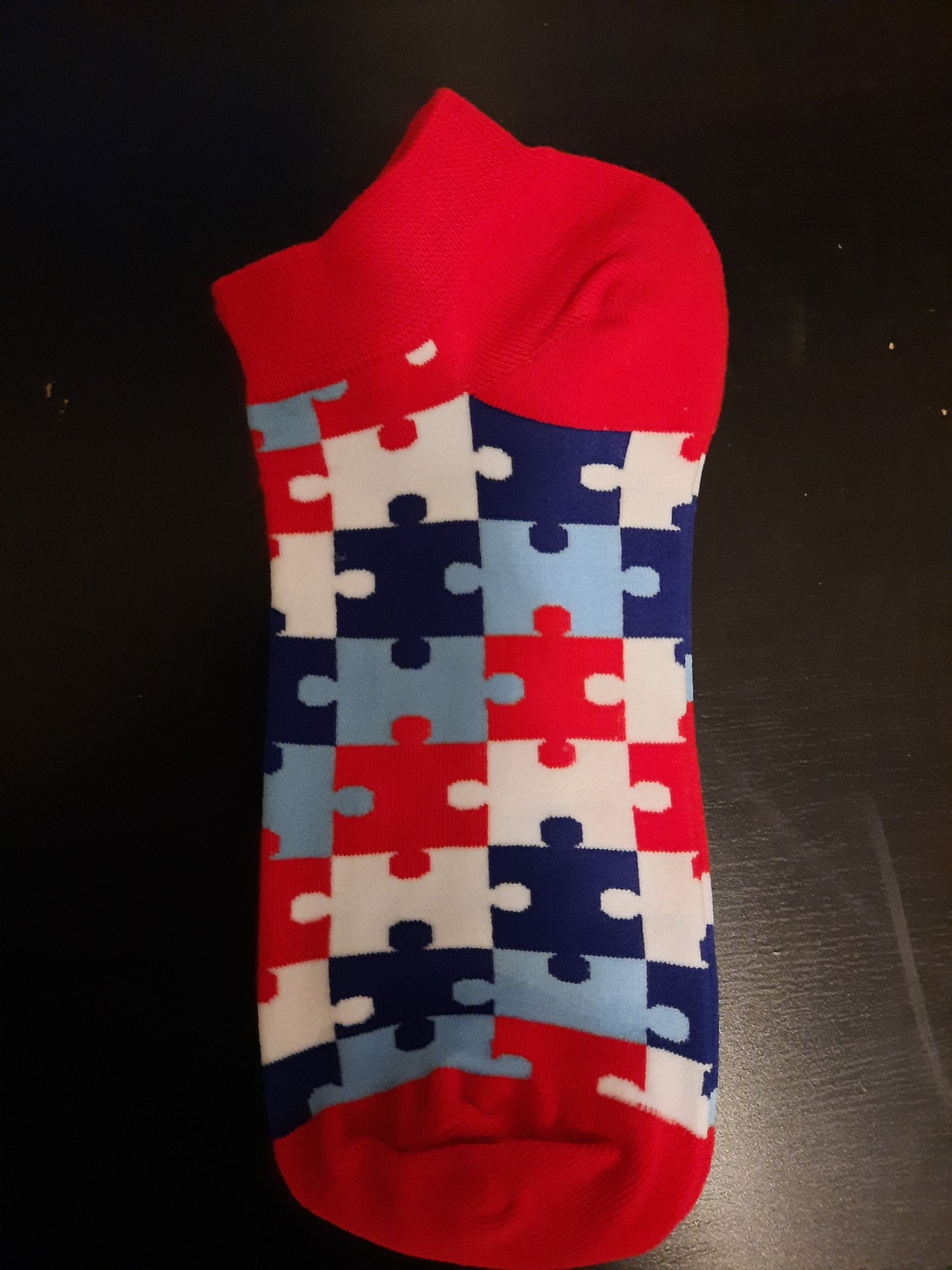Red Puzzle Piece - Ankle Socks