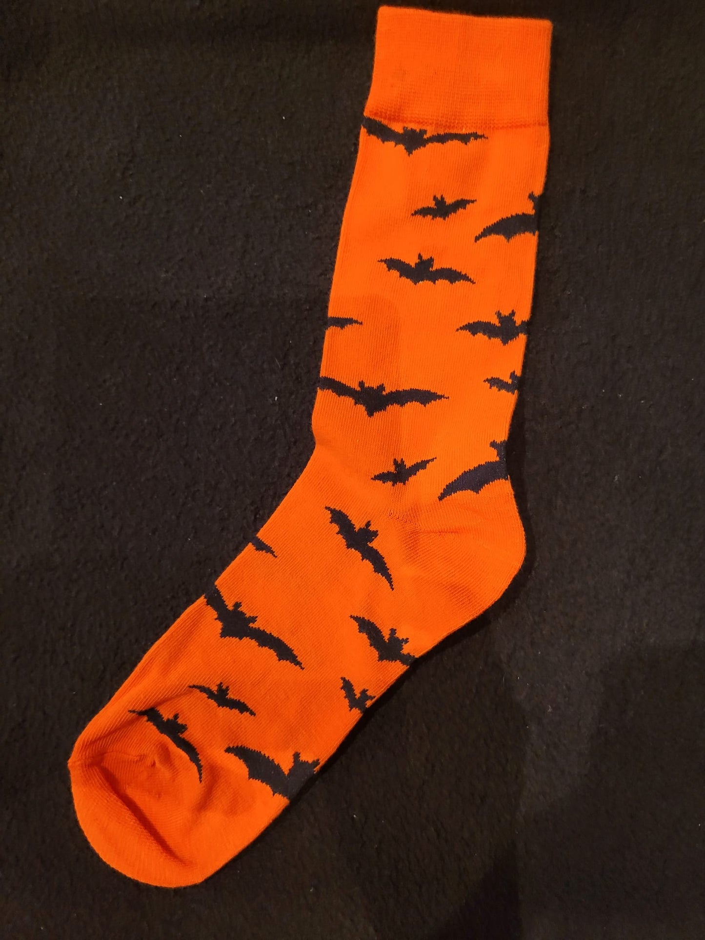 Orange Socks with Black Bats