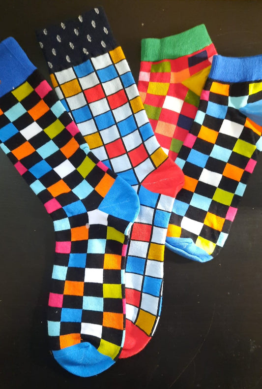 Colorful Boxes Socks - Ankle and Crew