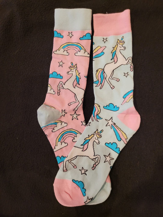Unicorn - Blue Sock and Pink Sock